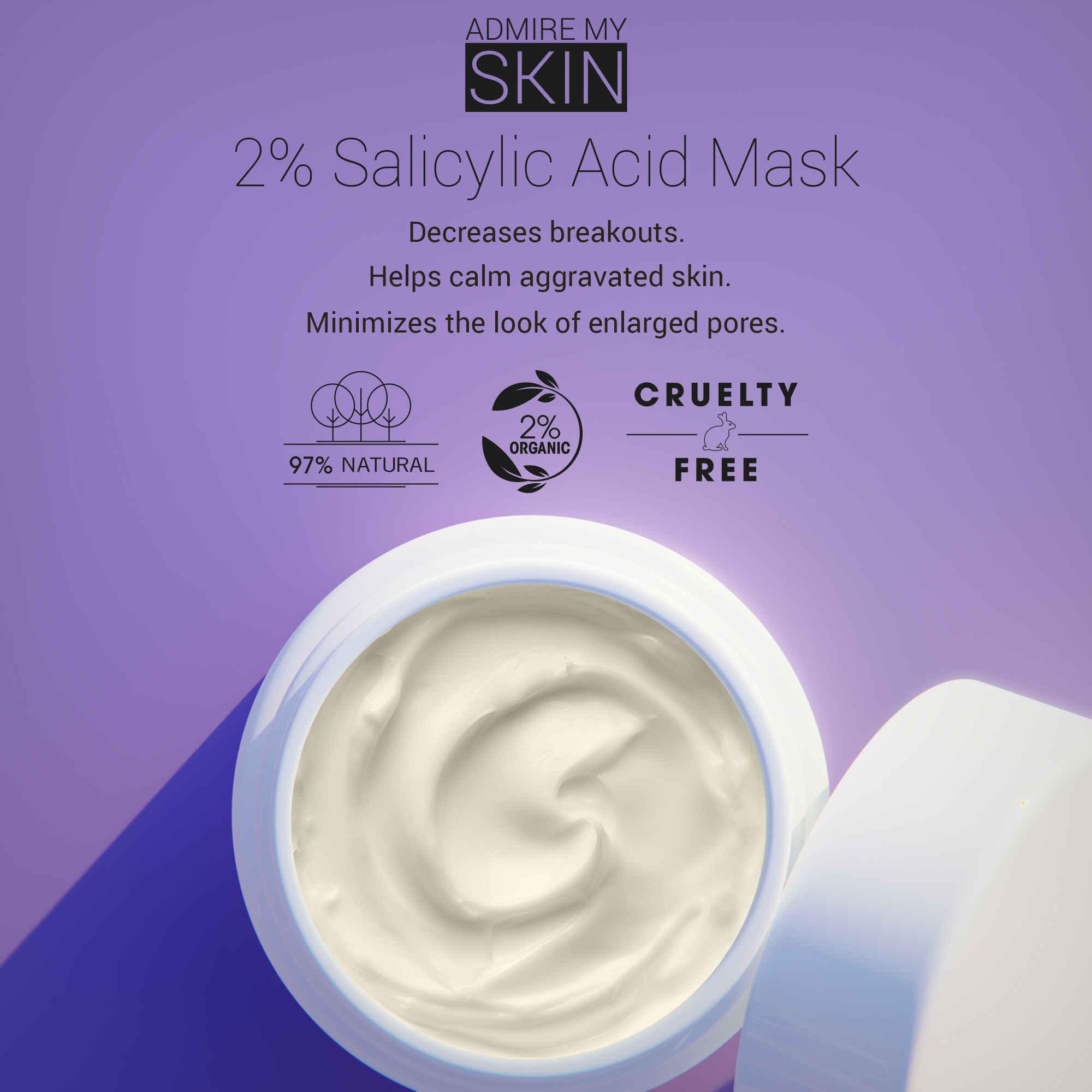Masque facial à 2% d'acide salicylique pour l'acné - admire ma peau