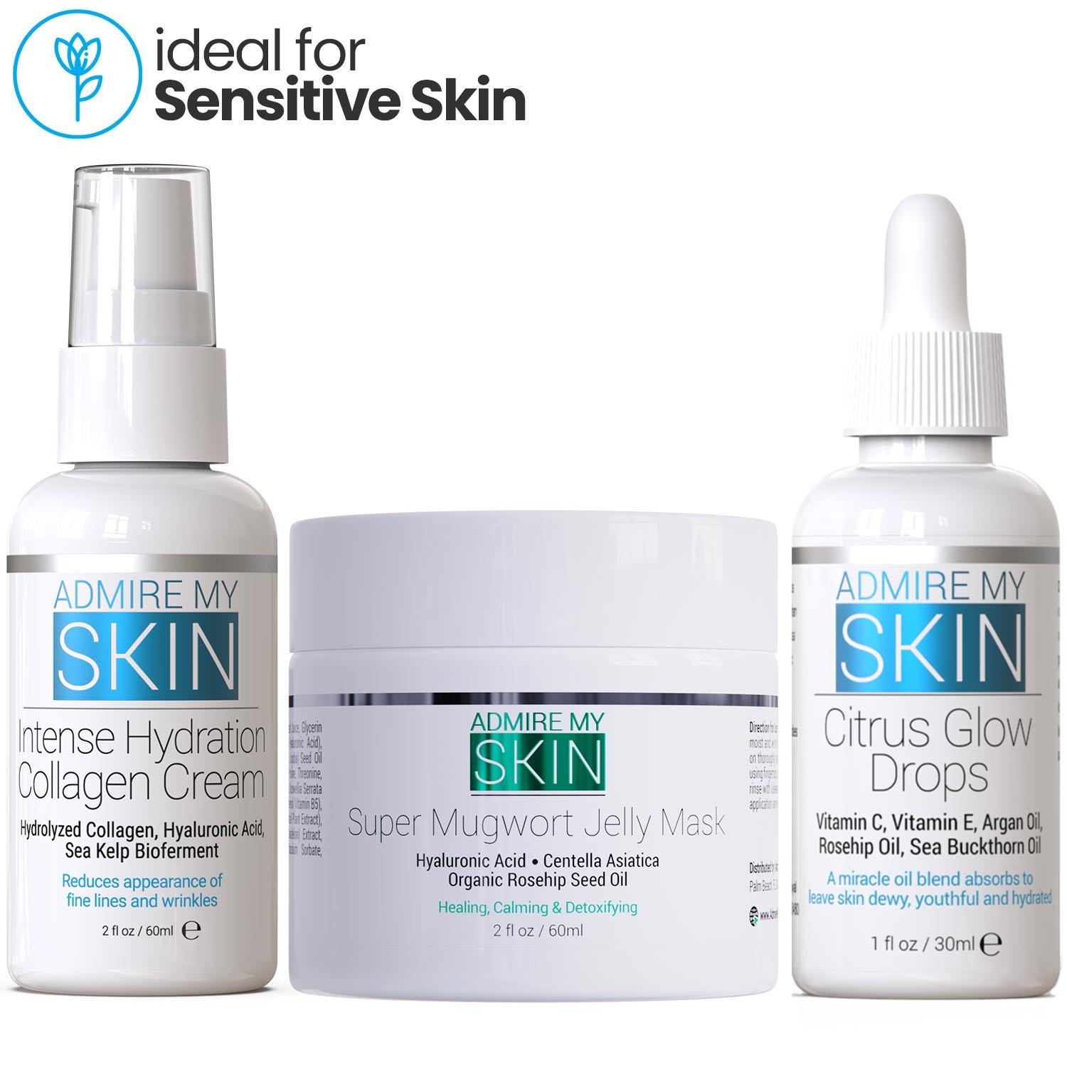 Hudvård för känslig hud med återfuktande ingredienser för att få en ungdomlig look - Beundra min hud